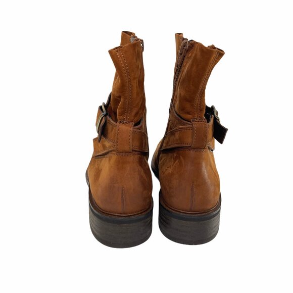 Paul Green Brown Ankle Boots with Buckle, Zipper, 9755-017 Size UK 3 (US 5.5) - Picture 6 of 7